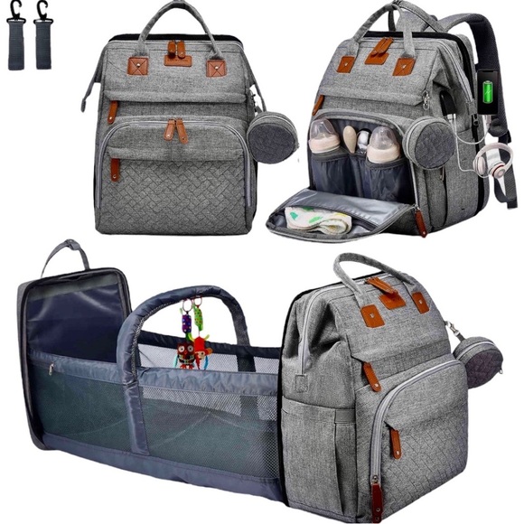 Boutique Large Diaper Bag, Backpack, Bassinet, Tech Charging Station all in one - Picture 2 of 16